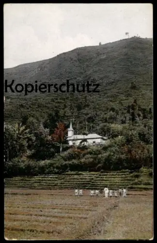 ALTE POSTKARTE SUMATRA TOBALAND RHEINISCHE MISSION MISSIONSKIRCHE Toba-Batak Indonesia Indonesien Ansichtskarte postcard
