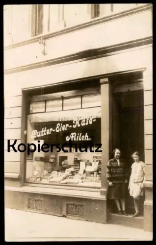ALTE FOTO POSTKARTE MILCHLADEN GESCHÄFT BUTTER EIER KÄSE MILCH VERM. KÖLN milk eggs cheese Ansichtskarte photo postcard