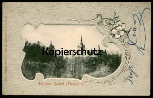 ALTE PRÄGE POSTKARTE SCHLOSS KASTEL THURGAU TÄGERWILEN Tägerweilen Schweiz chateau castle postcard cpa AK Ansichtskarte