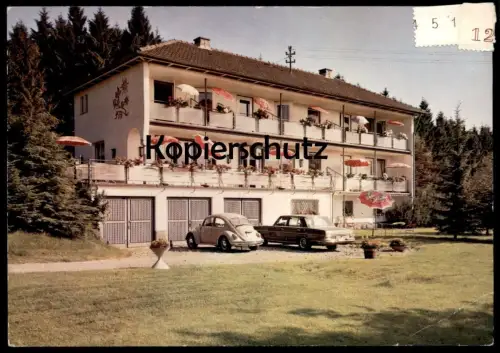 ÄLTERE POSTKARTE WILNSDORF-OBERSDORF HOTEL HAUS SONNE RÖDGEN MERCEDES VW KÄFER Sonnenuhr sundial Ansichtskarte postcard
