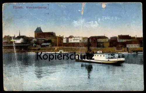 ALTE POSTKARTE THORN WEICHSELPARTIE WEICHSEL TORUN OSTPREUSSEN Ostpreußen Polska Poland Polen Ansichtskarte cpa postcard