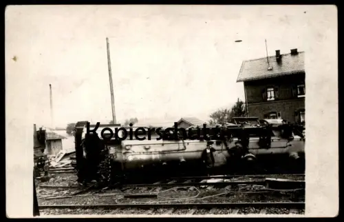ALTE POSTKARTE EISENBAHN UNGLÜCK DAMPFLOK LOKOMOTIVE VERM. BAYERN train accident Katastrophe Zugunglück Eisenbahnunglück