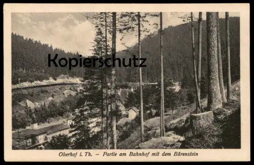 ALTE POSTKARTE OBERHOF THÜRINGEN PARTIE AM BAHNHOF MIT DEM BÄRENSTEIN station gare Ansichtskare AK cpa postcard