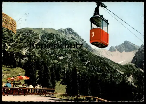 ÄLTERE POSTKARTE SEEFELD BLICK VON DER ROSSHÜTTE AUF HÄRMELEKOPFBAHN Seilbahn telecabine cable car Ansichtskarte