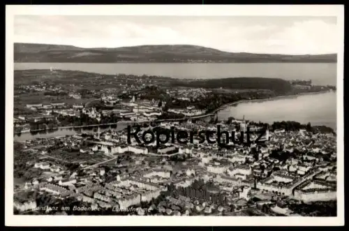 ALTE POSTKARTE KONSTANZ AM BODENSEE LUFTAUFNAHME FLUGZEUGAUFNAHME Fliegeraufnahme Ansichtskarte cpa postcard AK