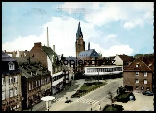 ÄLTERE POSTKARTE CASTROP-RAUXEL BIESKAMP WITTENER STRASSE LAMBERTIKIRCHE postcard cpa Ansichtskarte