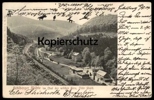 ALTE POSTKARTE GEHLBERGER MÜHLE IM THAL DER WILDEN GERA THÜRINGER WALD GEHLBERG THÜRINGEN SUHL Ansichtskarte postcard