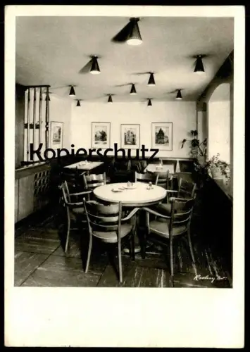ALTE POSTKARTE RESTAURANT KAISER-FRIEDRICH-HALLE MÜNSTER WESTFALEN BIERE DER GERMANIA BRAUEREI Ansichtskarte postcard AK