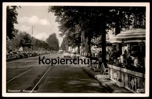 ALTE POSTKARTE DÜSSELDORF KÖNIGSALLEE Autos Auto car cars Kessel Karte AK Ansichtskarte cpa postcard