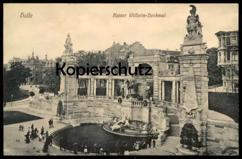 ALTE POSTKARTE HALLE SAALE KAIER WILHELM DENKMAL monument Ansichtskarte AK postcard cpa