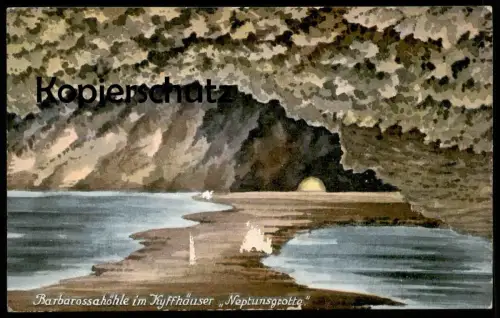 ALTE POSTKARTE BARBAROSSAHÖHLE IM KYFFHÄUSER NEPTUNSGROTTE Grotte Höhle Neptun cave Ansichtskarte postcard AK cpa