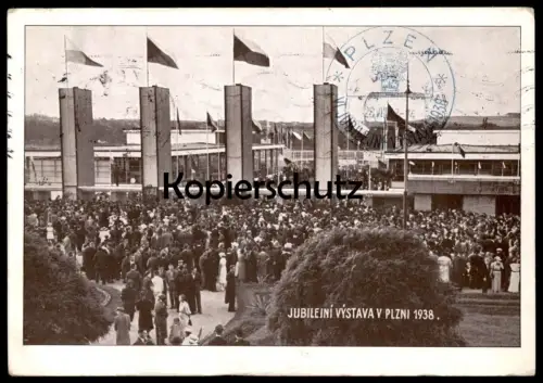 ALTE POSTKARTE JUBILEINÍ VÝSTAVA V PLZNI 1938 PLZEN Jubilejni Vystavu Pilsen Ceska republika Czech republic postcard cpa