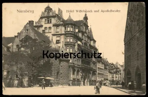 ALTE POSTKARTE NÜRNBERG HOTEL WITTELSBACH UND APOLLOTHEATER Apollo Theater Ansichtskarte cpa postcard AK