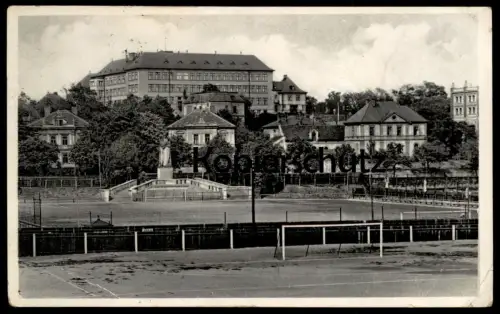 ALTE POSTKARTE CHOMUTOV SPORTOVNI HRISTE A GYMNAISUM Fussballplatz Czech Republic Ceska Republika Ansichtskarte postcard