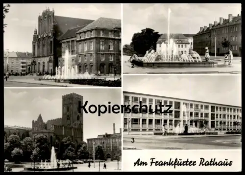 ÄLTERE POSTKARTE FRANKFURT ODER AM FRANKFURTER RATHAUS JULIEN MARCHLEWSKI STRASSE LUCIE HEIN OBERSCHULE Ansichtskarte AK