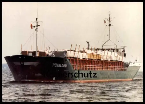 ÄLTERE POSTKARTE SCHIFF PÖSELDORF BETEILIGUNG AN DEM MS GEORG LÜHRS Motorschiff cargo ship bateau Ansichtskarte