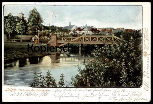 ALTE POSTKARTE LEIPA BLICK VON DER POLZENSEITE Böhmisch Böhmen Ceska Lipa Sudeten Ansichtskarte AK postcard cpa Boehmen
