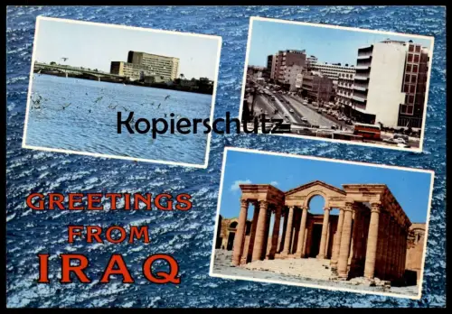 ÄLTERE POSTKARTE GREETINGS FROM IRAQ IRAK cpa postcard Ansichtskarte AK