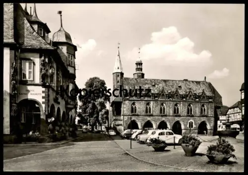 ÄLTERE POSTKARTE GOSLAR RATHAUS HOTEL KAISER WORTH VW KÄFER Volkswagen cpa postcard AK Ansichtskarte