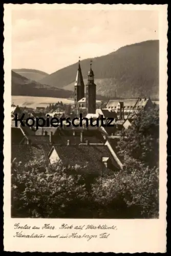 ALTE POSTKARTE GOSLAR AM HARZ BLICK AUF MARKTKIRCHE KAISERHAUS UND INS HERZBERGER TAL Ansichtskarte postcard cpa AK
