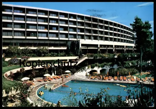 ÄLTERE POSTKARTE CORFU HILTON INTERNATIONAL HOTEL 1982 swimming pool piscine Griechenland Greece Hellas postcard cpa AK