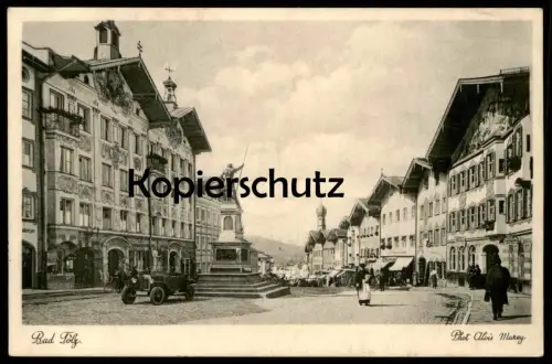 ALTE POSTKARTE BAD TÖLZ STADTMITTE OLDTIMER AUTO REICHSBAHNDIREKTION MÜNCHEN BAYERN OBERLAND Ansichtskarte cpa postcard