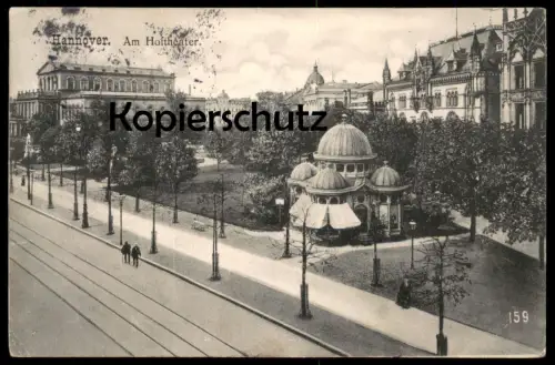 ALTE POSTKARTE HANNOVER AM HOFTHEATER 1907 Theater Kuppelbau Kiosk ? Ansichtskarte postcard cpa AK
