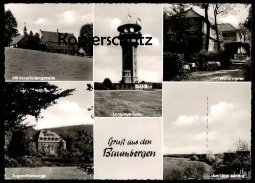 ÄLTERE POSTKARTE GRUSS AUS DEN BAUMBERGEN LONGINUS TURM UKW SENDER NOTTULN HAVIXBECK BILLERBECK Baumberge cpa postcard