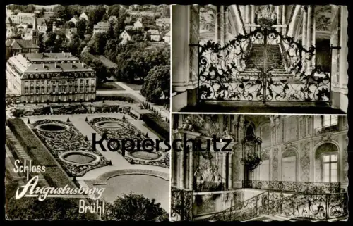 ALTE POSTKARTE BRÜHL SCHLOSS AUGUSTUSBURG TREPPENHAUS VON BALTHASAR NEUMANN castle chateau cpa postcard AK Ansichtskarte
