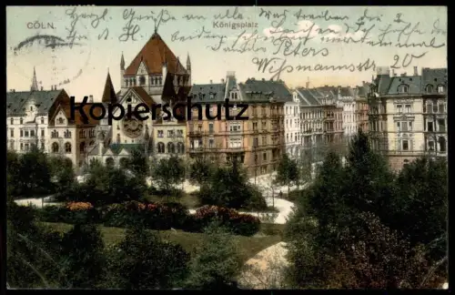 ALTE POSTKARTE CÖLN KÖNIGSPLATZ SYNAGOGE SYNAGOGUE JEW JEWISH JUDAICA JUDAIKA cpa postcard AK Ansichtskarte