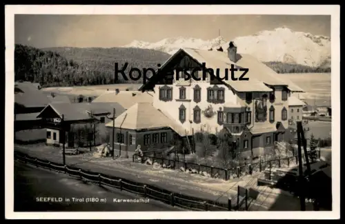 ALTE POSTKARTE HOTEL KARWENDELHOF SEEFELD TIROL Sonnenuhr Sundial cadran Solaire cpa AK Ansichtskarte postcard