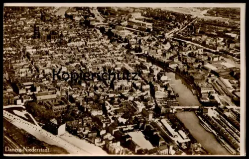 ÄLTERES KODAK FOTO DANZIG NIEDERSTADT LUFTBILD VERMUTLICH REPRO ALTES BILD Gdansk Polska Poland Photo 15,9 cm x 10,2 cm