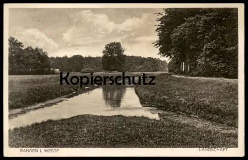 ALTE POSTKARTE RAHDEN IN WESTFALEN LANDSCHAFT Große Aue Ansichtskarte postcard cpa AK