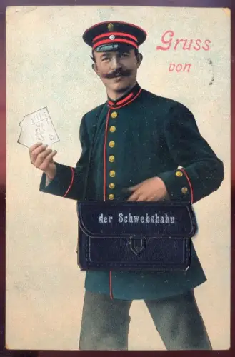 ALTE POSTKARTE GRUSS VON DER SCHWEBEBAHN WUPPERTAL BRIEFTRÄGER LEPORELLO 10 ANSICHTEN Ansichtskarte cpa AK postcard