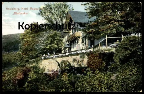 ALTE POSTKARTE HEIDELBERG HOTEL RESTAURANT MOLKENKUR 1911 postcard Ansichtskarte AK cpa