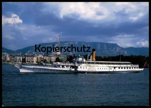 ÄLTERE POSTKARTE LAC LEMAN LE BATEAU HELVETIE EN RADE DE GENÈVE DAMPFER steam ship Schiff Ansichtskarte cpa