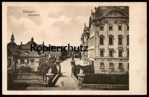 ALTE POSTKARTE ELLINGEN SCHLOSSHOF Schloss chateau Bayern cpa Ansichtskarte AK postcard cpa