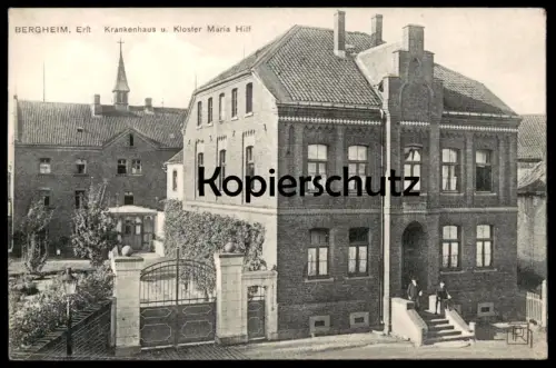 ALTE POSTKARTE BERGHEIM AN DER ERFT KRANKENHAUS UND KLOSTER MARIA HILF hospital cpa postcard Ansichtskarte AK