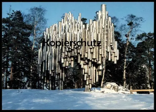 ÄLTERE POSTKARTE EILA HILTUNEN JEAN SIBELIUS MONUMENT WINTER HELSINGFORS Finnland Suomi postcard cpa Ansichtskarte AK