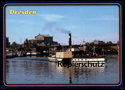 ÄLTERE POSTKARTE DRESDEN AN DER ELBE MS DIESBAR DAMPFER steamship bateau à vapeur Ansichtskarte cpa postcard AK