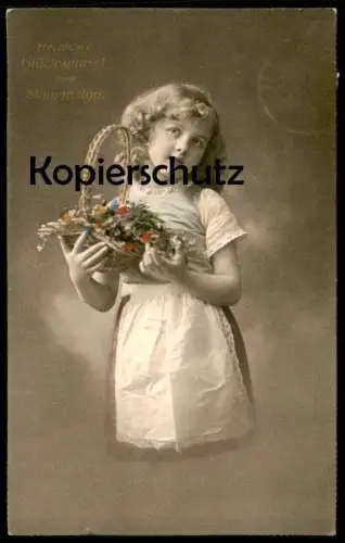 ALTE POSTKARTE KIND MÄDCHEN GLÜCKWUNSCH ZUM NAMENSTAG BLUMEN GRETE REINWALD ? child girl Ansichtskarte postcard cpa