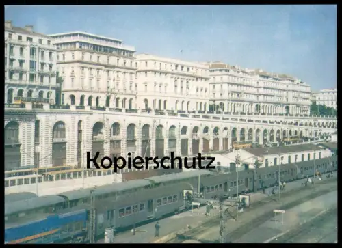 ALTE FOTO POSTKARTE BAHNHOF ALGER ZUG WAGGON gare station train locomotive ALGÉRIE ALGERIA ALGERIEN postcard cpa