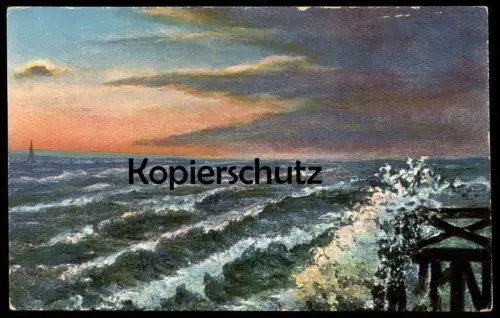 ALTE POSTKARTE MISDROY STURMFLUT MIEDZYZDROJE Flut Sturm Ansichtskarte cpa postcard AK Polen Polska Poland