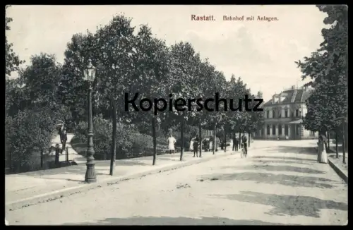 ALTE POSTKARTE RASTATT BAHNHOF MIT ANLAGEN station gare Ansichtskarte AK cpa postcard