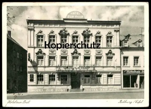 ALTE POSTKARTE BITBURG EIFEL HOTEL ZUR POST MÖBELHAUS Ansichtskarte cpa AK postcard
