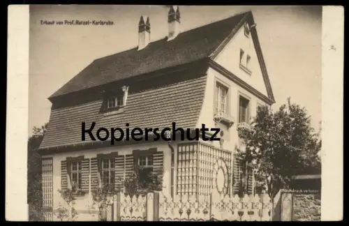 ALTE POSTKARTE KARLSRUHE VILLA ERBAUT VON PROFESSOR FRIEDRICH RATZEL Architektur architecture Ansichtskarte cpa postcard