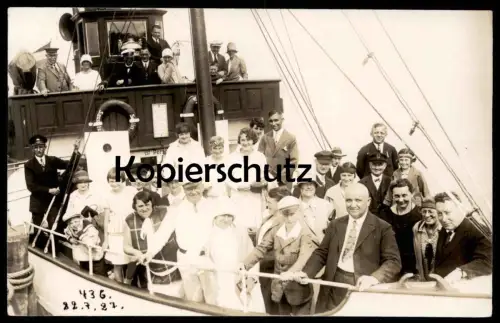 ALTE FOTO POSTKARTE GÖHREN 22.07.1927 RÜGEN DAMPFER SELLIN SASSNITZ Schiff Kapitän Ansichtskarte cpa photo AK