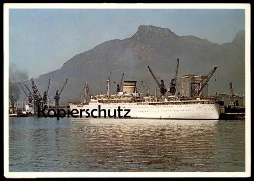 ÄLTERE POSTKARTE S.S. ORANJE CAPE TOWN HARBOUR KAPSTADT Angelina Lauro Schiff Motorschiff ship bateau cpa postcard