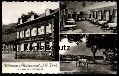 ALTE POSTKARTE WEINHAUS UND WEINVERSAND ZWICK HAMMERSTEIN RHEIN Bad Hönningen Wein cpa postcard AK Ansichtskarte