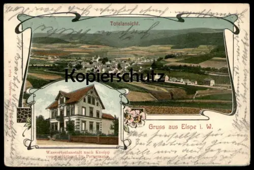 ALTE POSTKARTE GRUSS AUS ELSPE WASSERHEILANSTALT VON SANITÄTSRAT DR. PARNEMANN Lennestadt Sauerland Ansichtskarte AK cpa